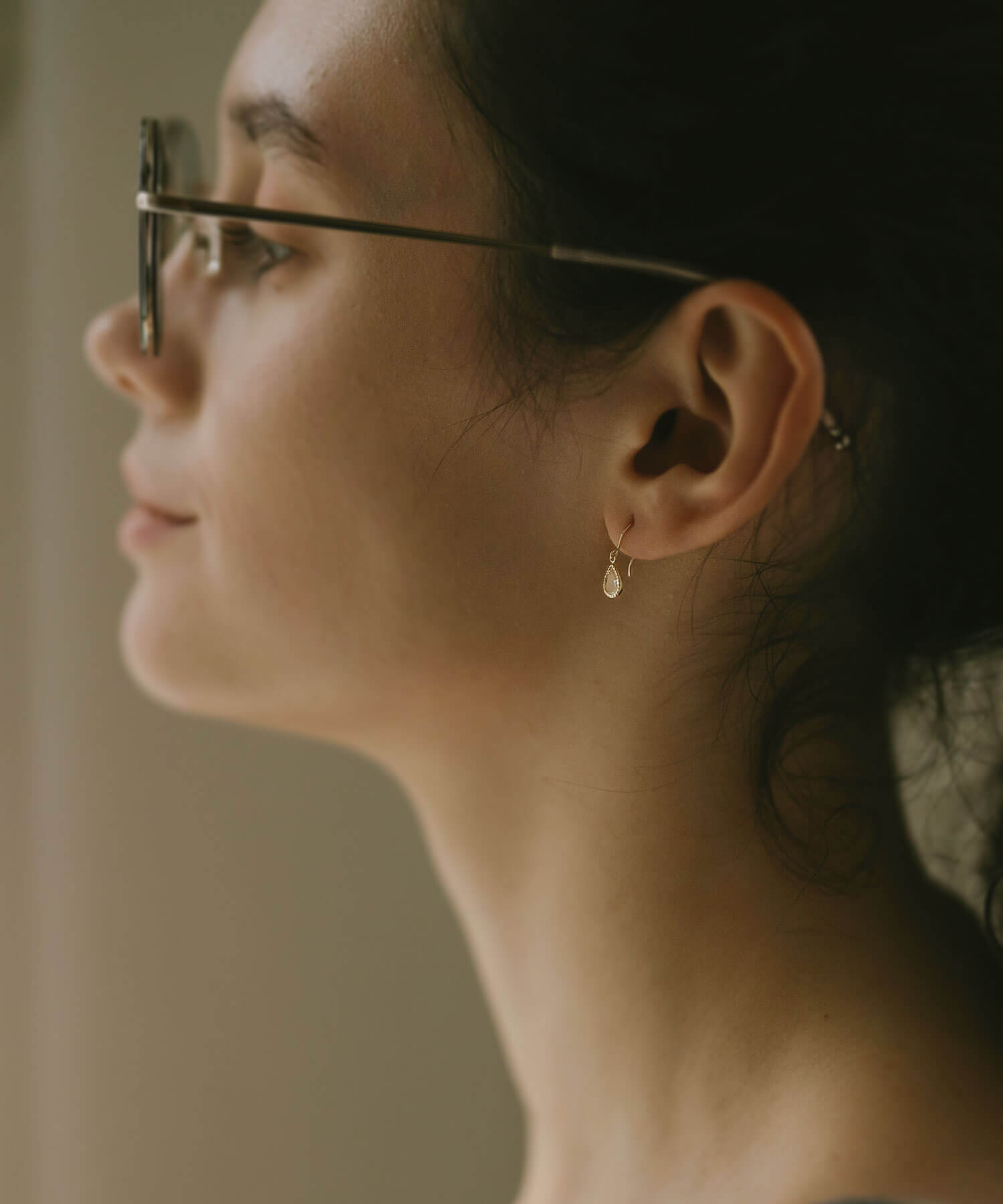 10K Gold Gemstone Tear Drop Earring | TERRA-SOLZE