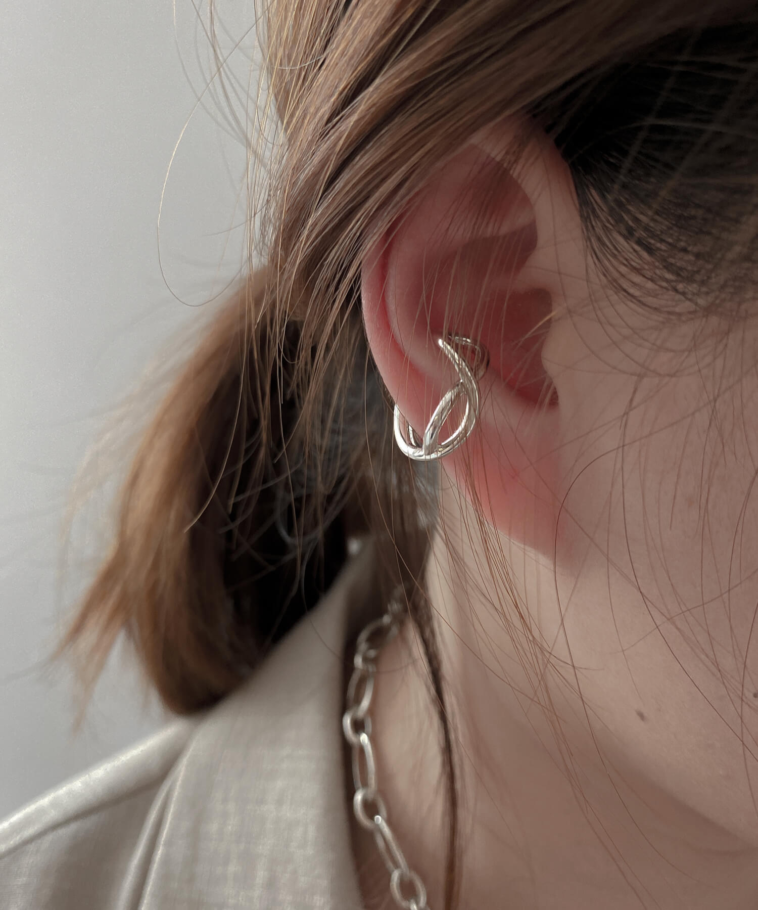 18K Gold Plated Sterling Silver Cross Line Earcuff | XIRA
