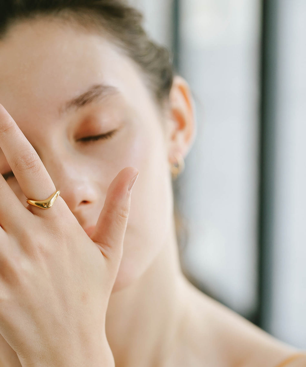 18K Gold Plated Sterling Silver Plump Wedge Ring | NERO SILVER WEDGE