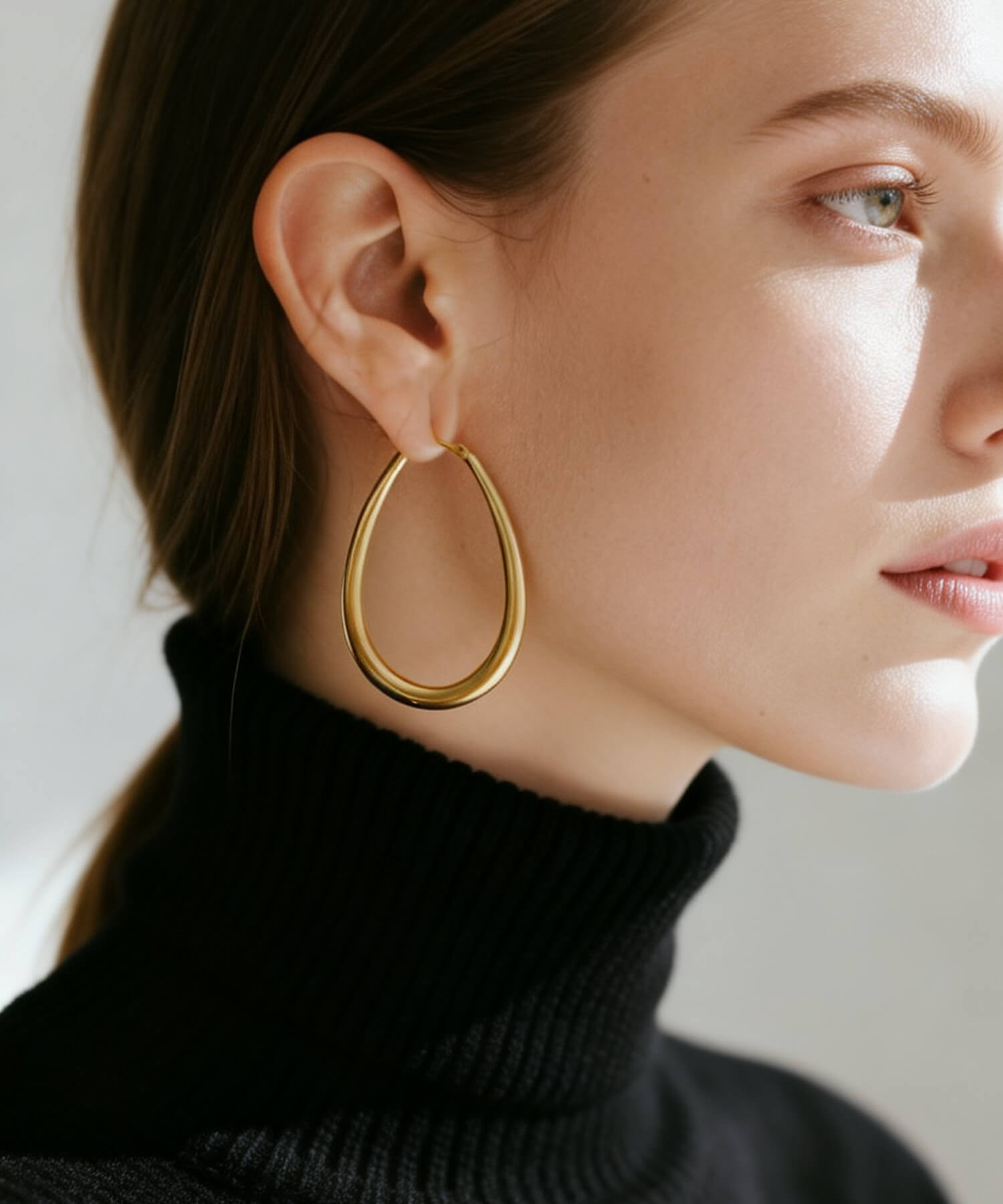 18K Gold Plated Sterling Silver Teardrop Plump Matte Earrings | TILK