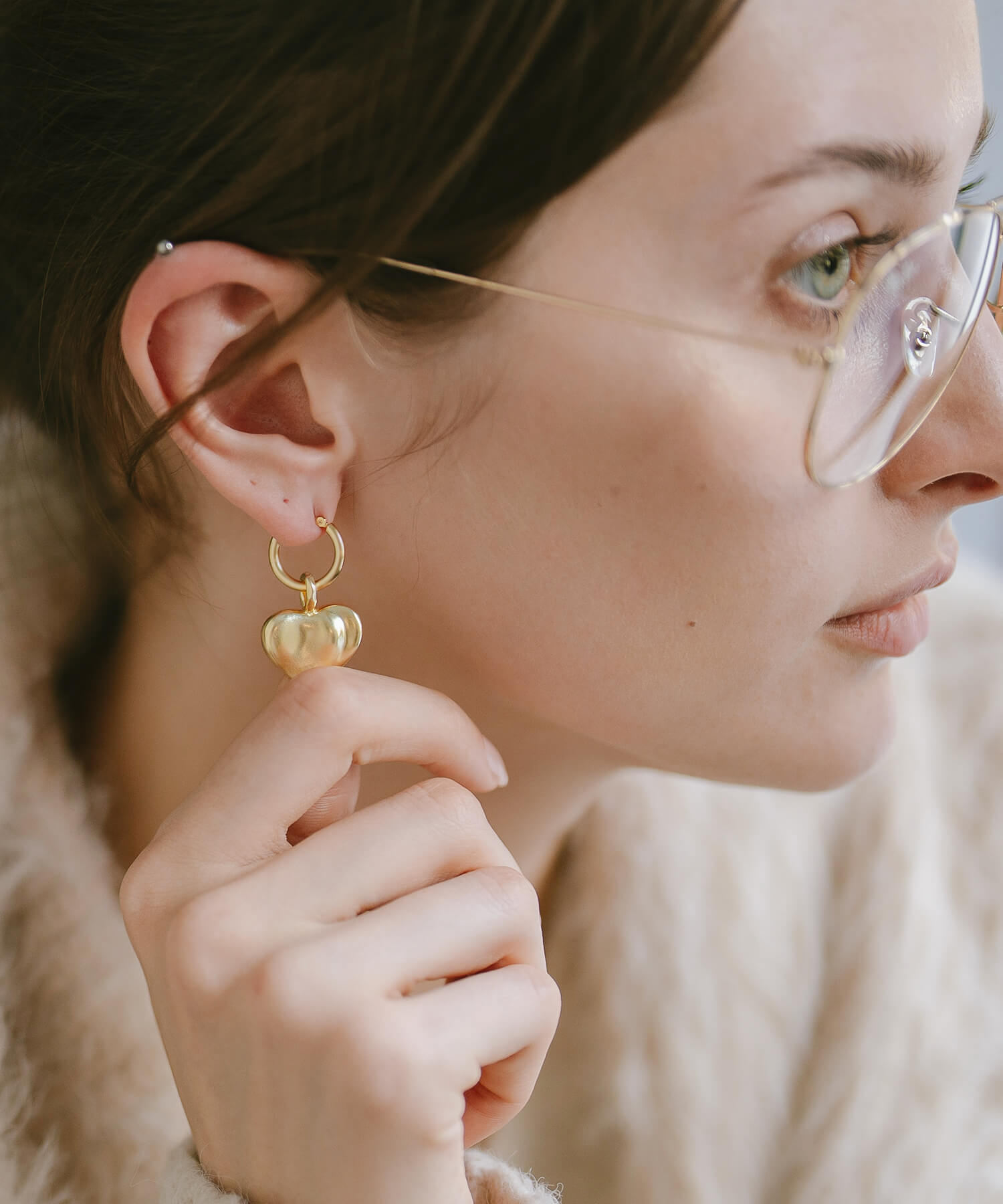 Plump Heart Hoop Earrings | MELLOW HEART