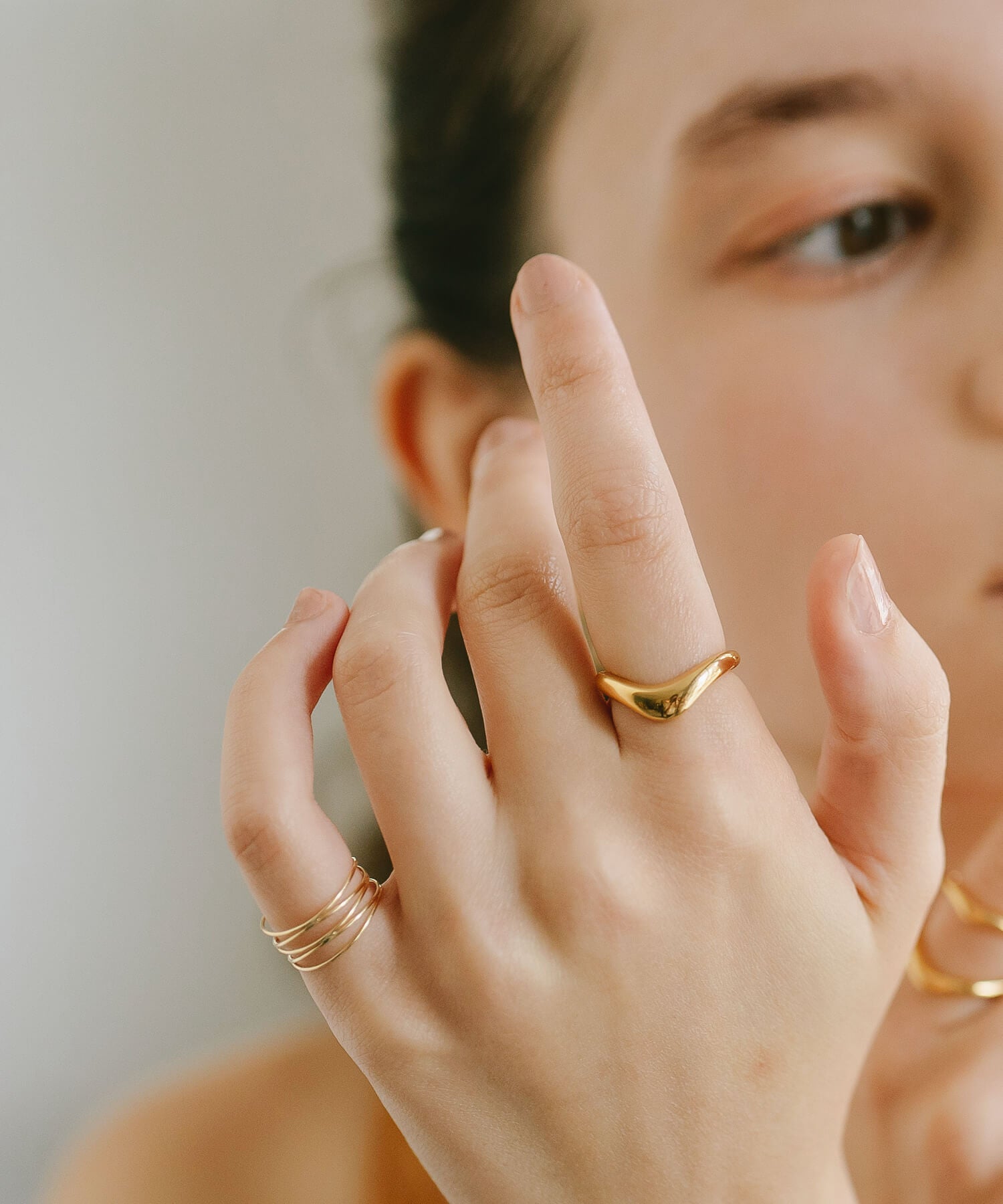18K Gold Plated Sterling Silver Plump Wedge Ring | NERO SILVER WEDGE