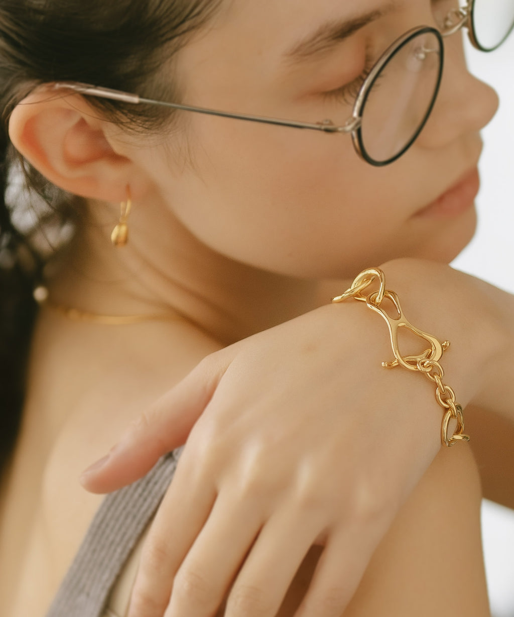 18K Gold Plated Sterling Silver Infinity Chain Bracelet | PALLAS