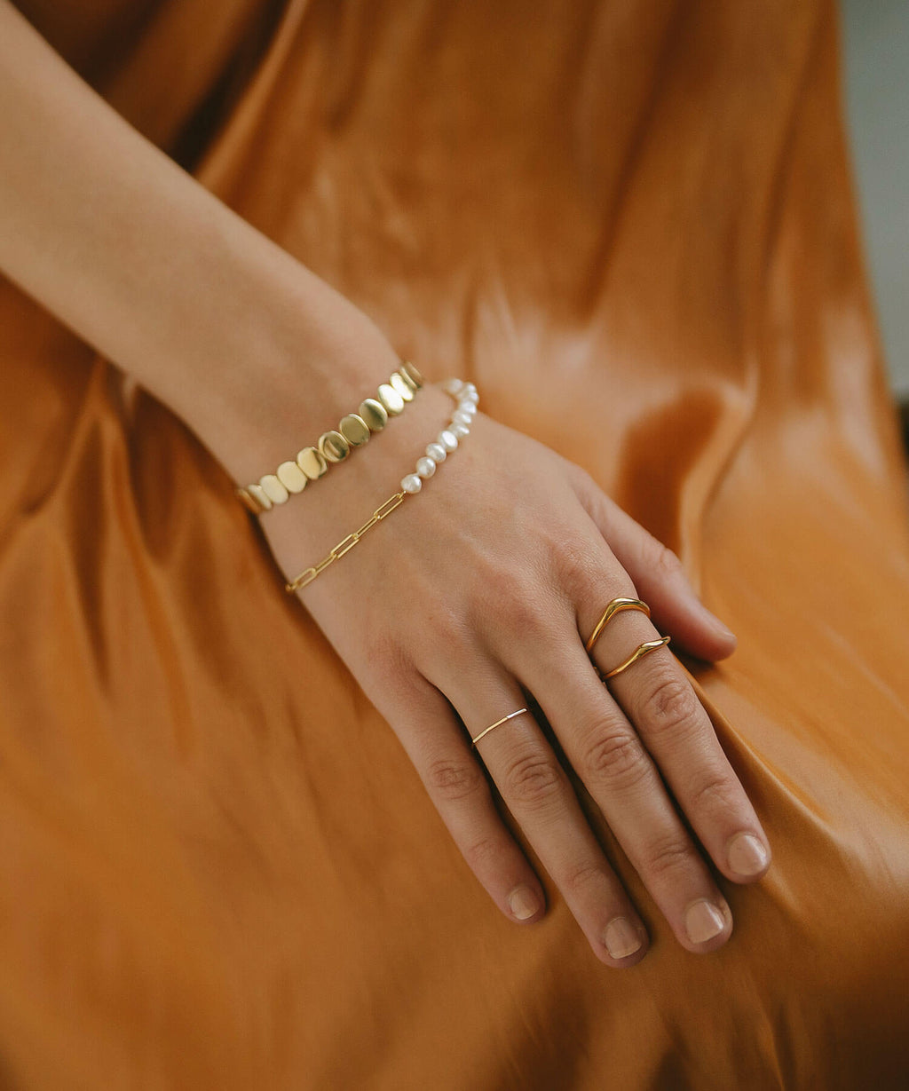 18K Gold Plated Sterling Silver Double Chevron Ring | GAVIOTA0BULKY