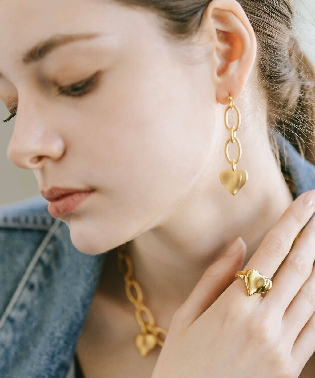 Heart Chain Earrings | MELLOW HEART CHAIN