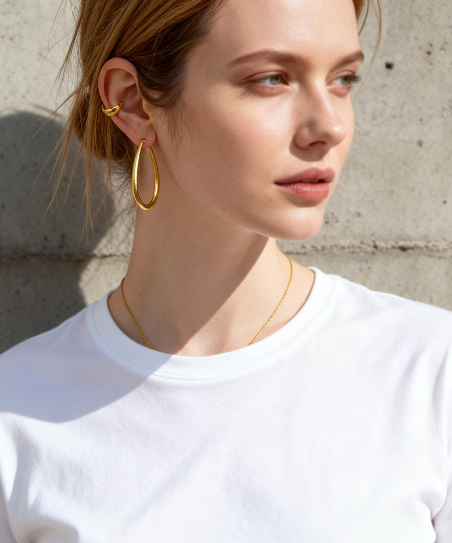 18K Gold Plated Sterling Silver Teardrop Plump Matte Earrings | TILK