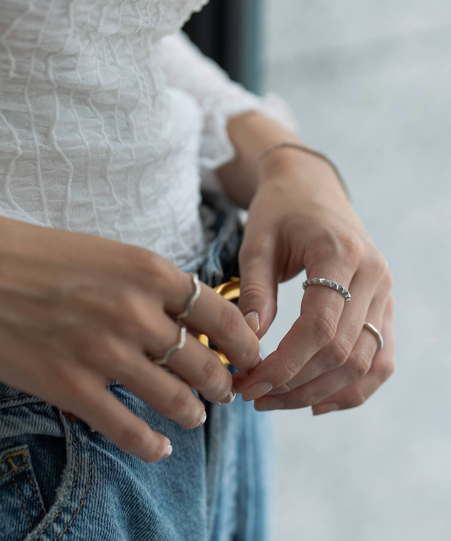 Silver925 pyramid studs ring | ZIREA RING