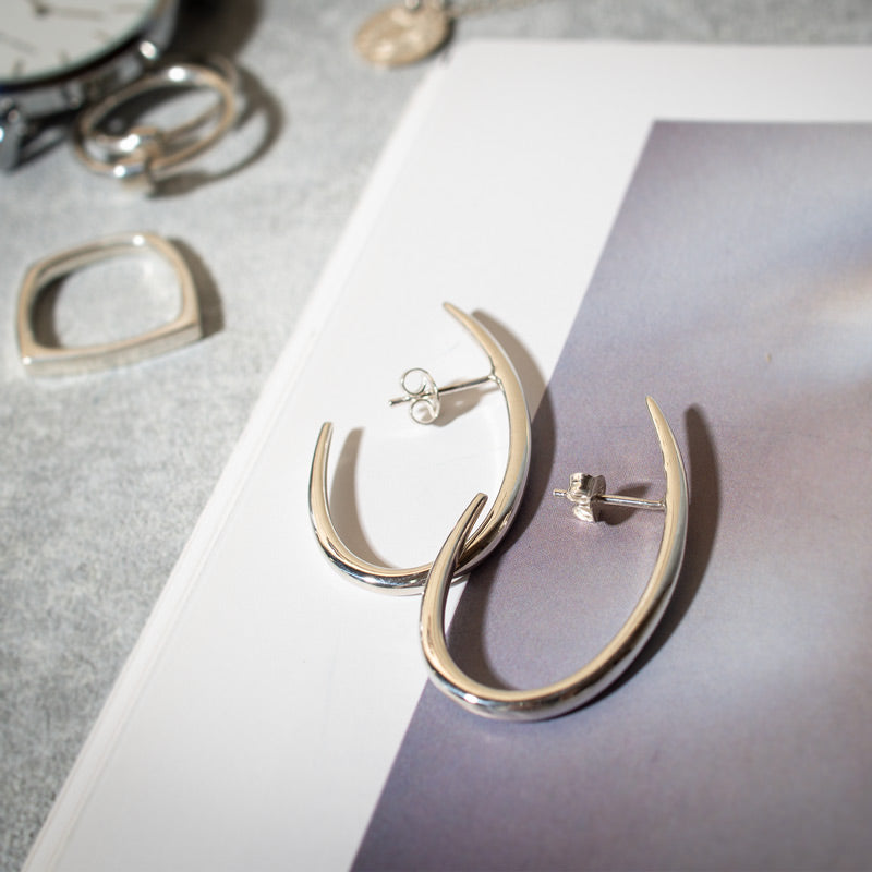 Silver925 Harf Hook Elegant Earrings | VIIDA