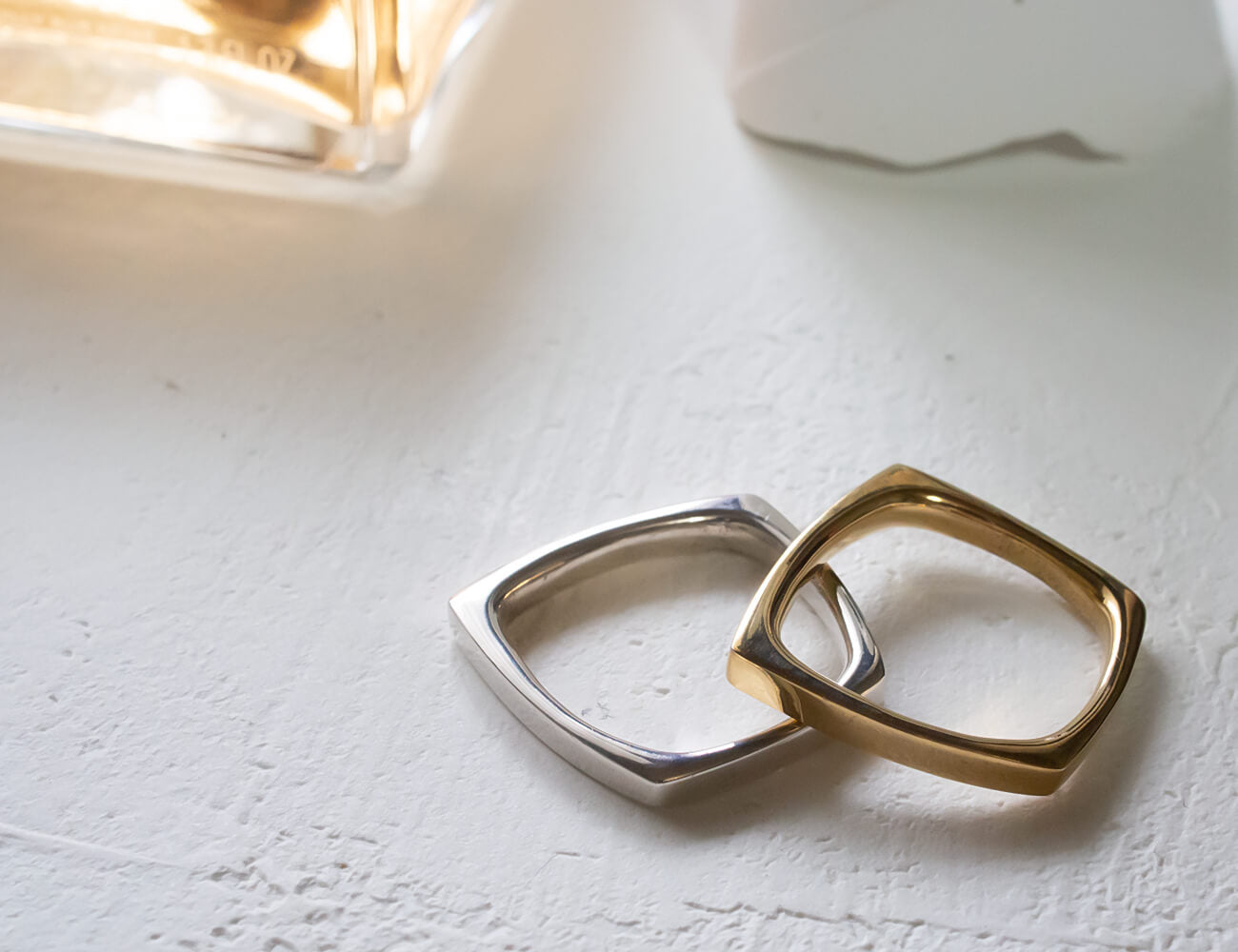 Silver925 Curvy Square Ring | EOLOU