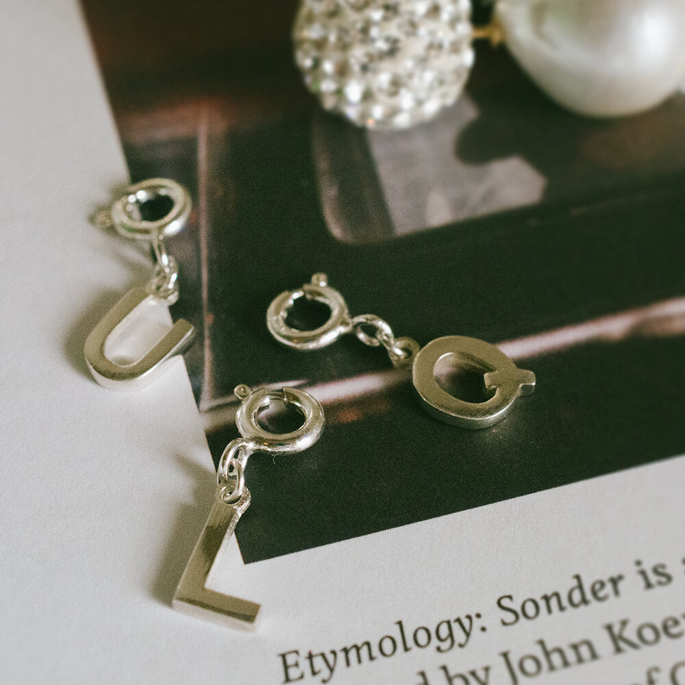 925 Sterling Silver Initial Dangle Charm | LUPINO