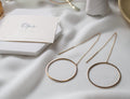 10K Gold Elegant Hoop Chain Earrings | DENEB-10K