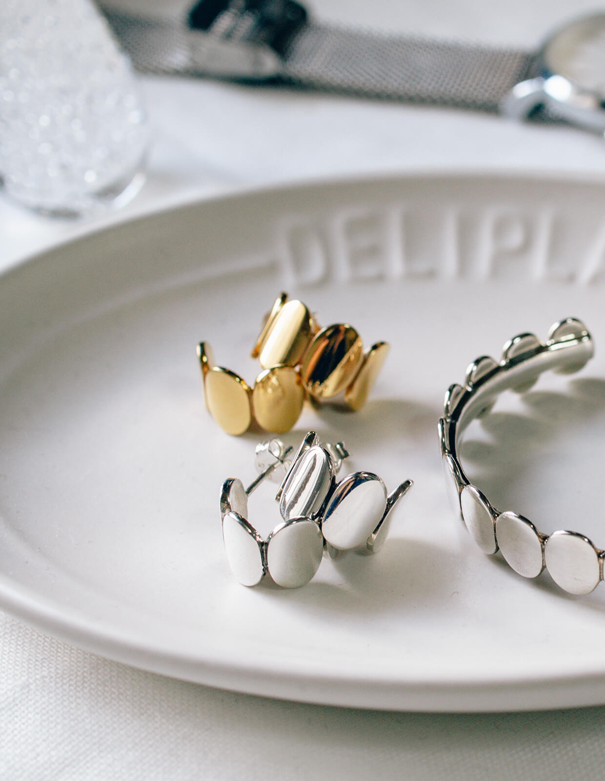 925 Sterling Silver Hammered Beads Earrings | AMALIA