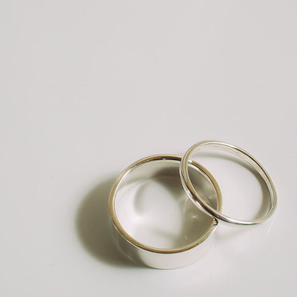 Silver925 6mm-2mm Simple Set Ring | SOLONE-6MM2MM
