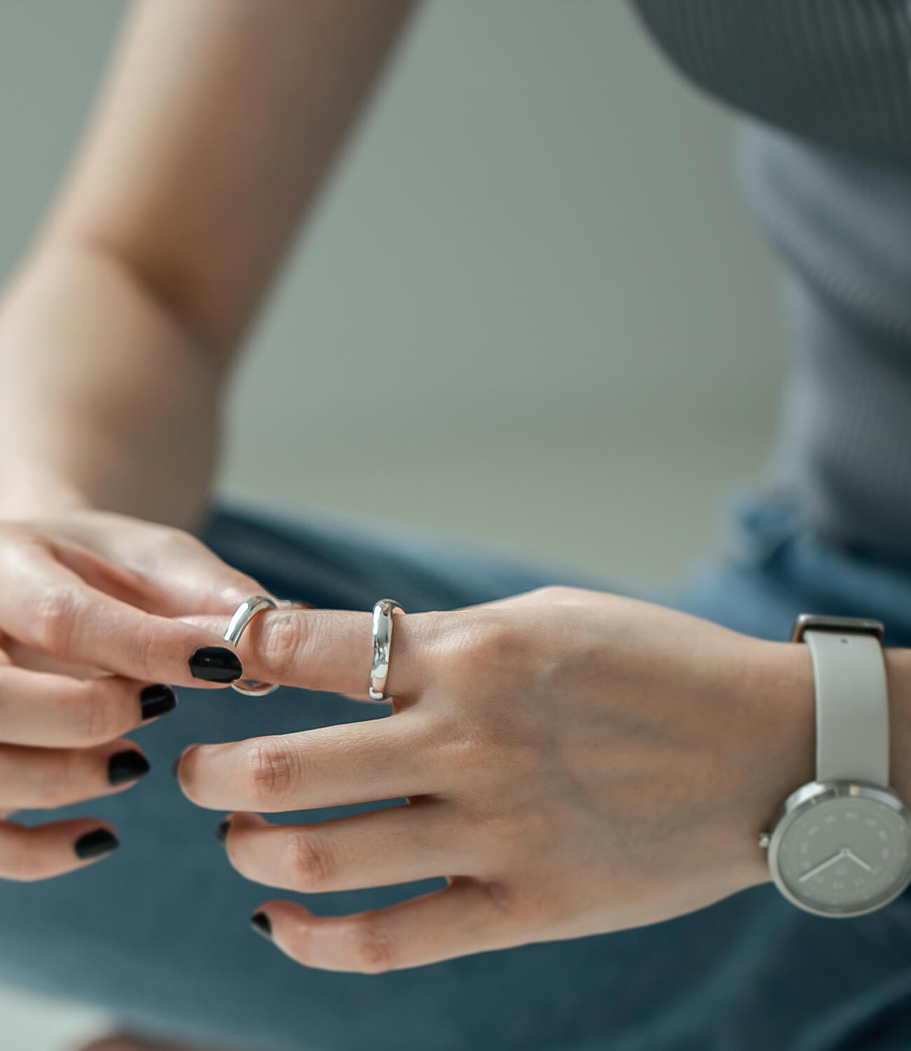 18K Gold Plated Sterling Silver Hand Forged Wavy Ring | ULUA