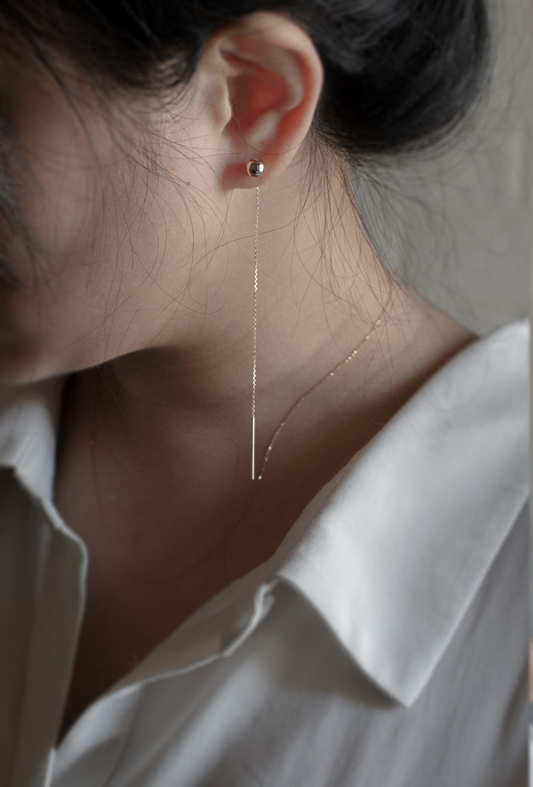 10.5cm Mirror Round Ball Long Chain Earrings | PRENDOR-LONG