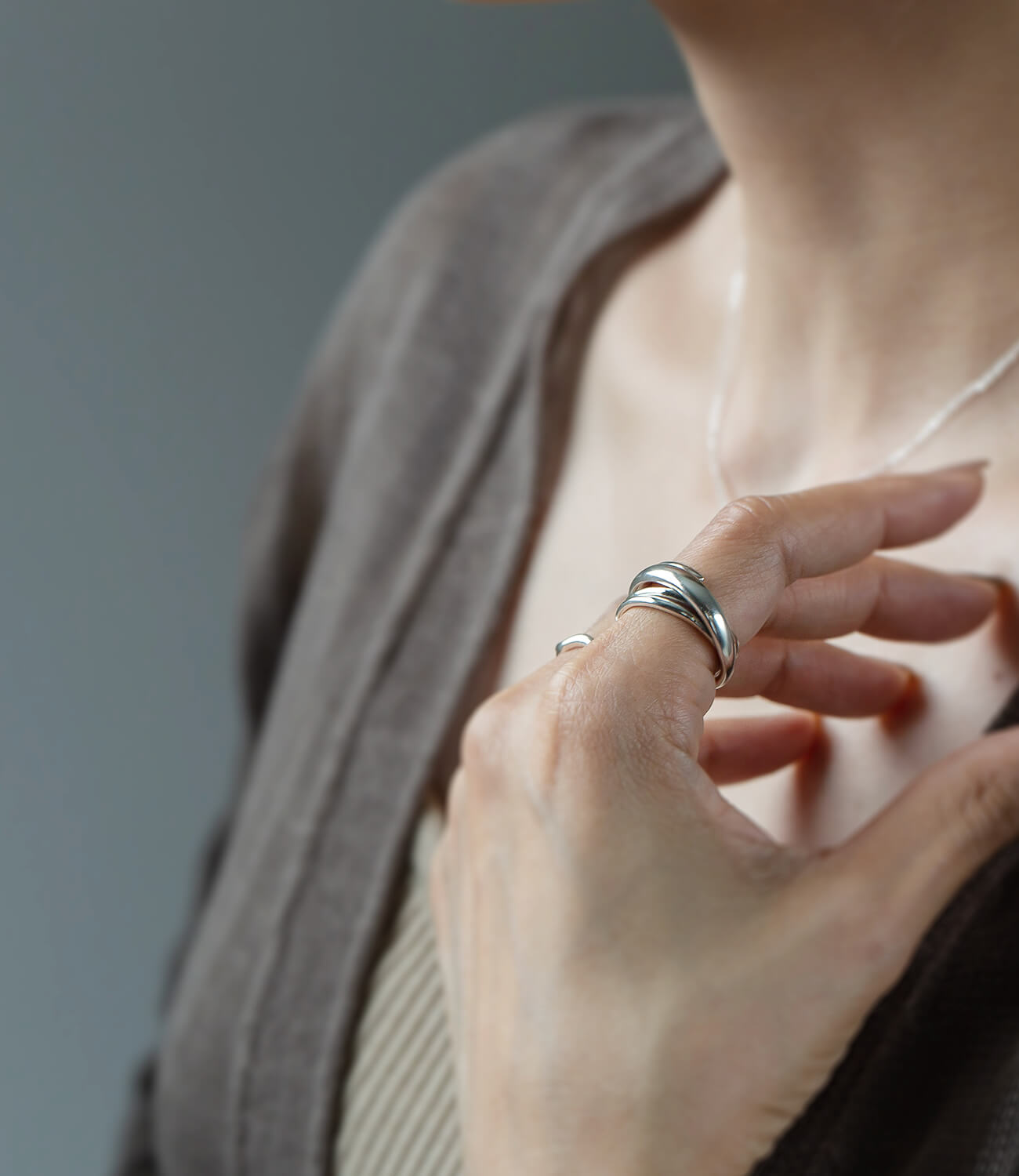 18K Gold Plated Sterling Silver Multi Layered Ring | PAMUR