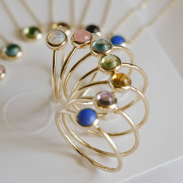 Ops 2 Rings 10K Gold 7color Gemstone Cabochon Ring | Ops. – Ops. Jewelry