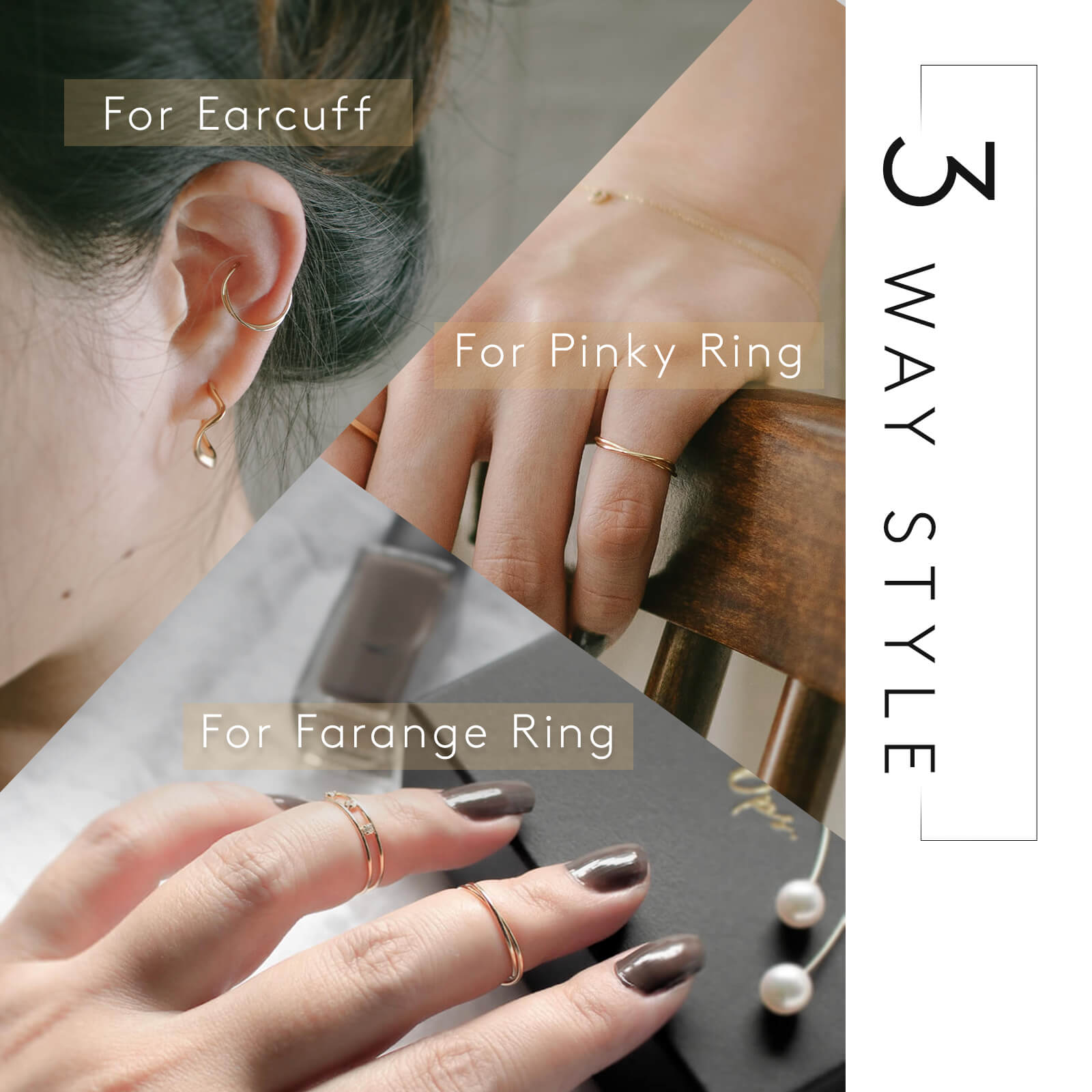 10K Gold Twisted Vine Ear Cuff | LINIA