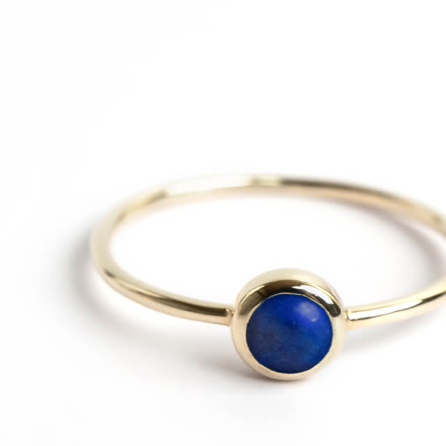 10K Gold 7color Gemstone Cabochon Ring | LUPAUS
