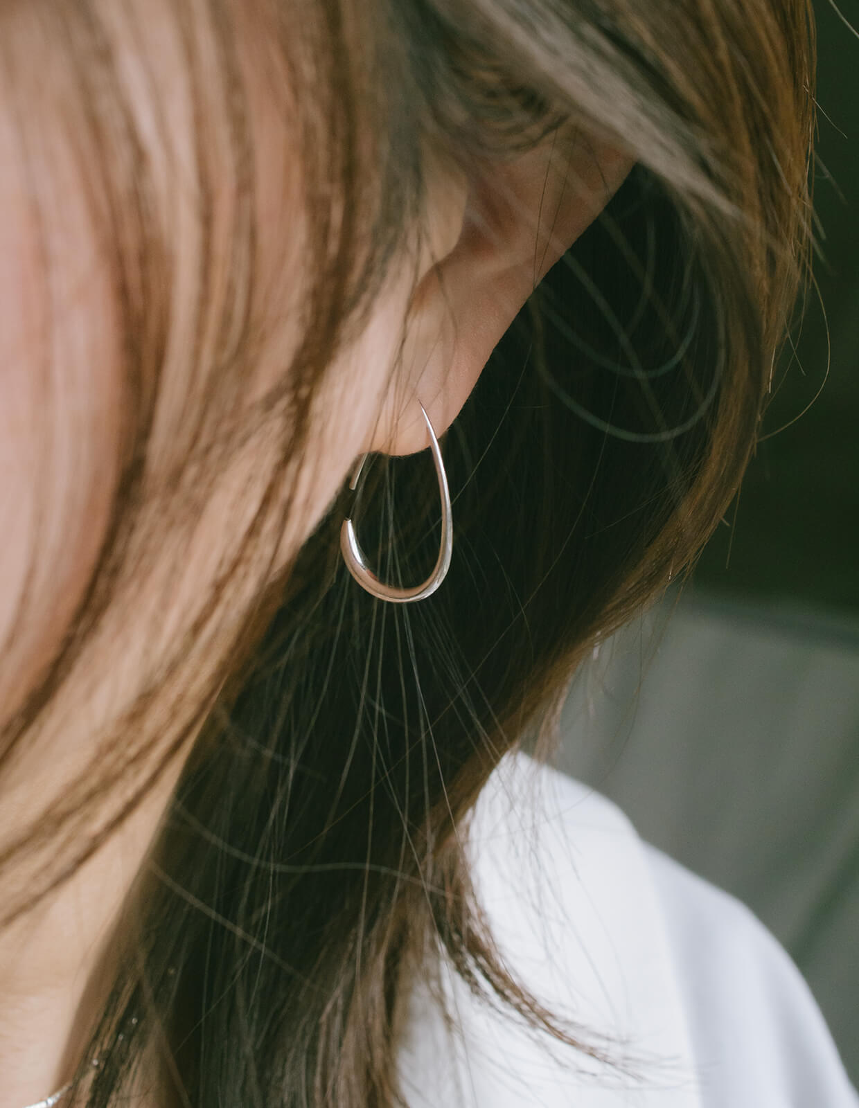 Silver925 Shiny Drop Hang Earrings | LADEW