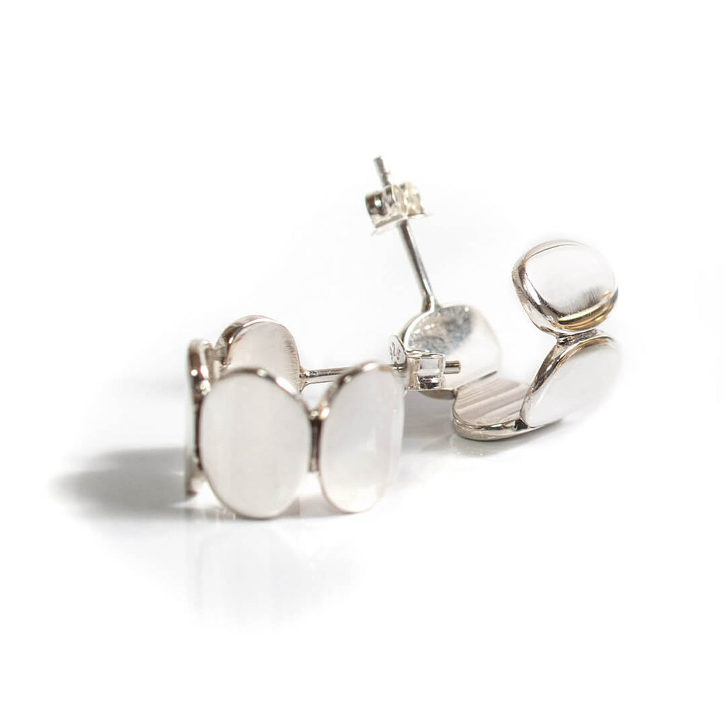 925 Sterling Silver Hammered Beads Earrings | AMALIA