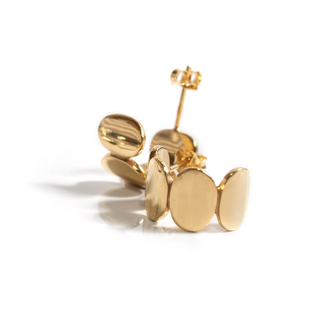 925 Sterling Silver Hammered Beads Earrings | AMALIA