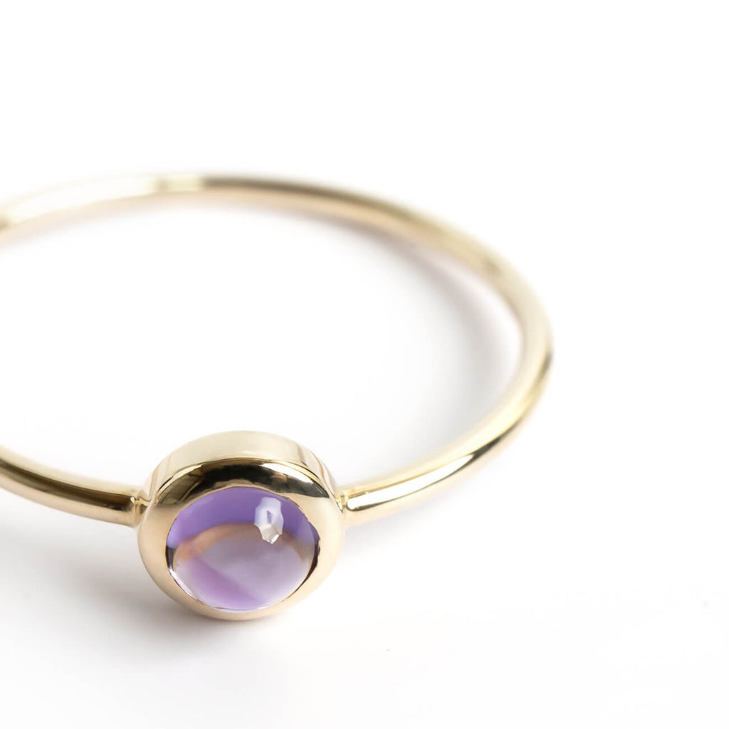 10K Gold 7color Gemstone Cabochon Ring | LUPAUS