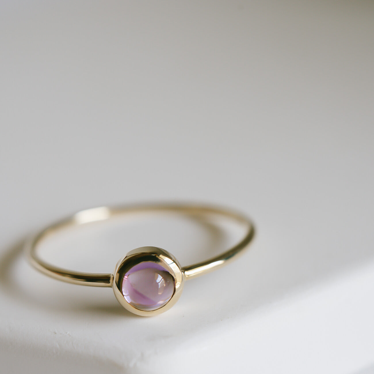 10K Gold 7color Gemstone Cabochon Ring | LUPAUS