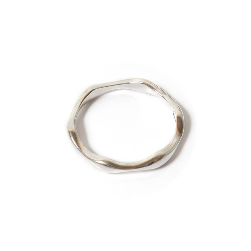 Silver925 Thin Line Wave Ring | ARVINE