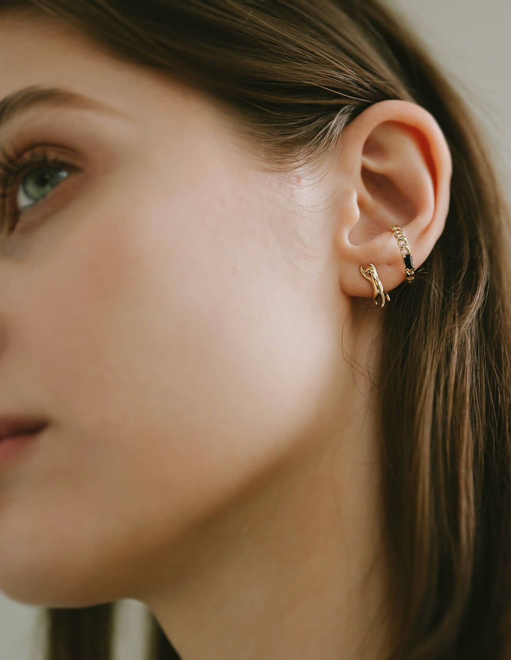 Baguette Cut Chain Earcuff ＆ Ring | TRESOR-MONO