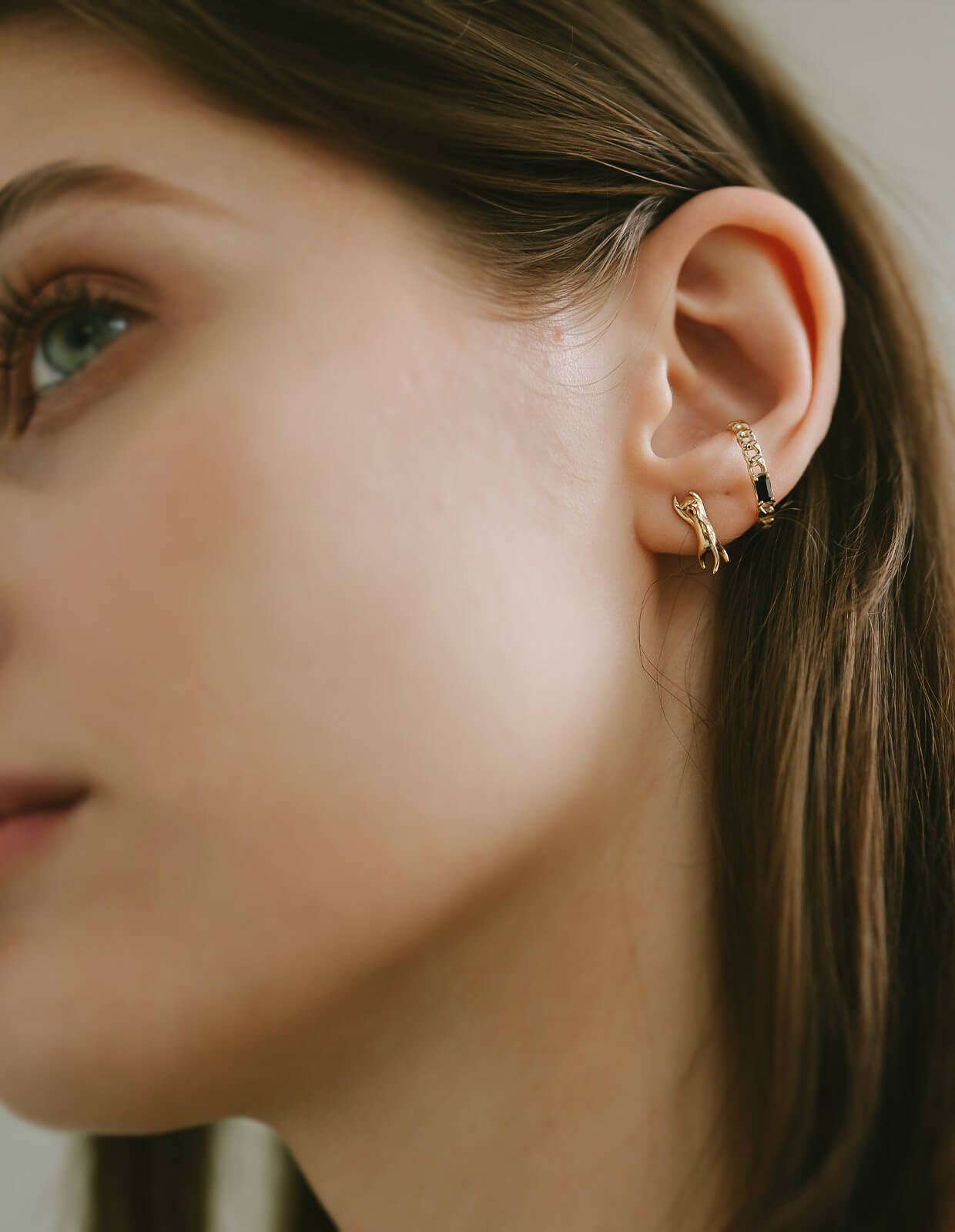 Baguette Cut Chain Earcuff ＆ Ring | TRESOR-MONO