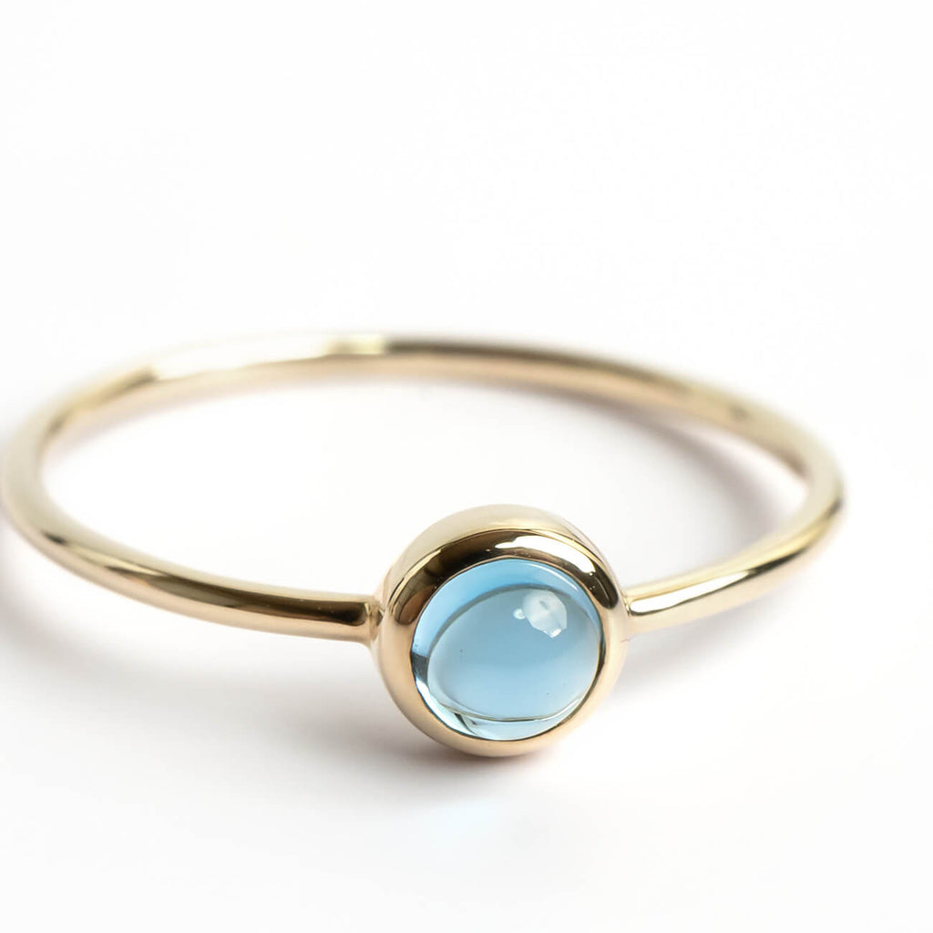 10K Gold 7color Gemstone Cabochon Ring | LUPAUS