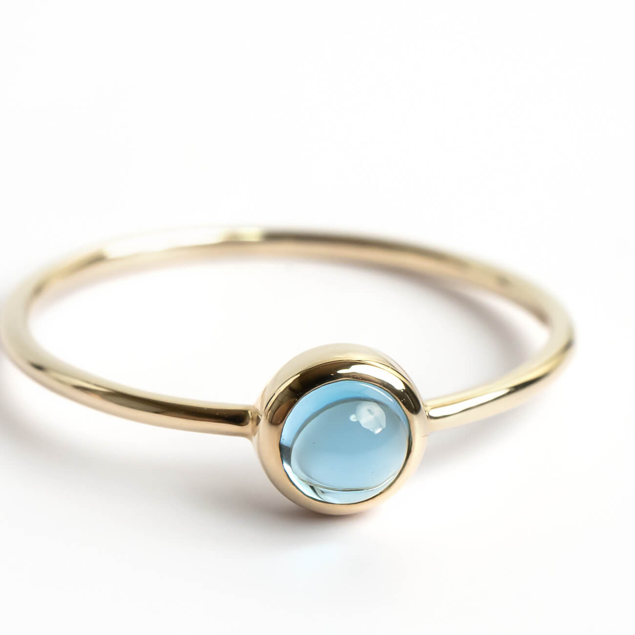 10K Gold 7color Gemstone Cabochon Ring | LUPAUS