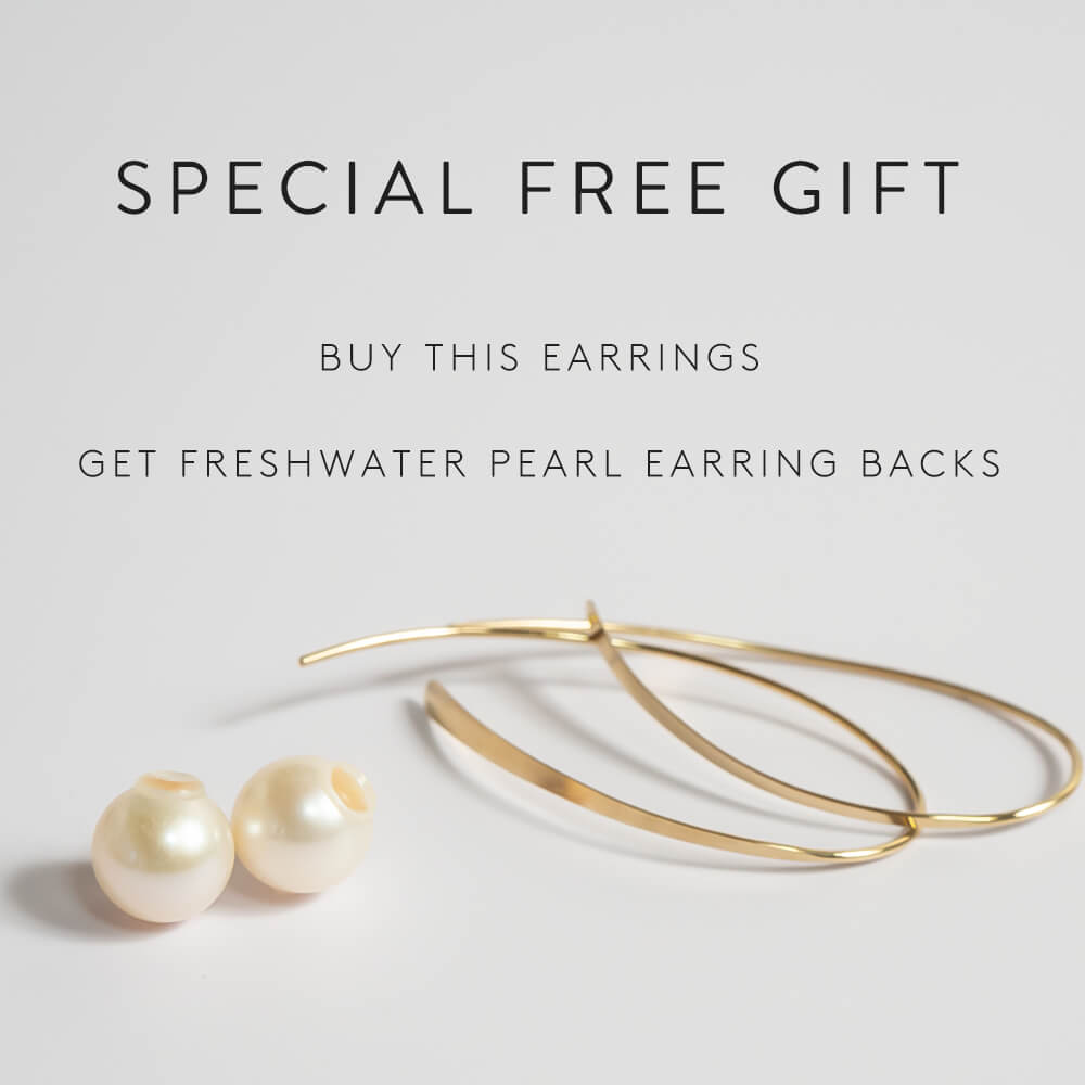 18K Gold Almond Hoop Earrings | GOUCCIA