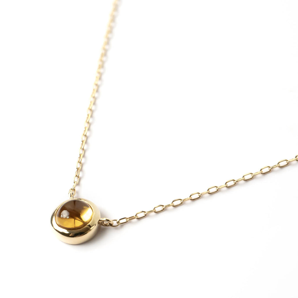 10K Gold 7color Gemstone Cabochon Necklace | LUPAUS