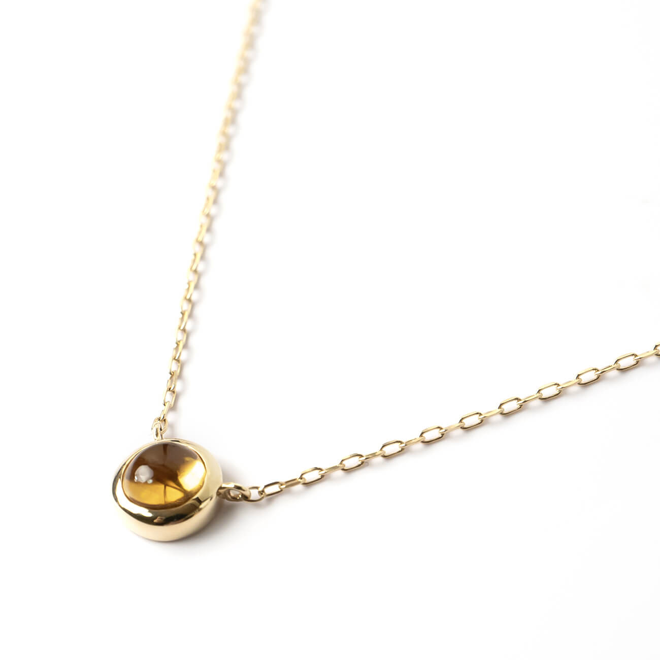 10K Gold 7color Gemstone Cabochon Necklace | LUPAUS