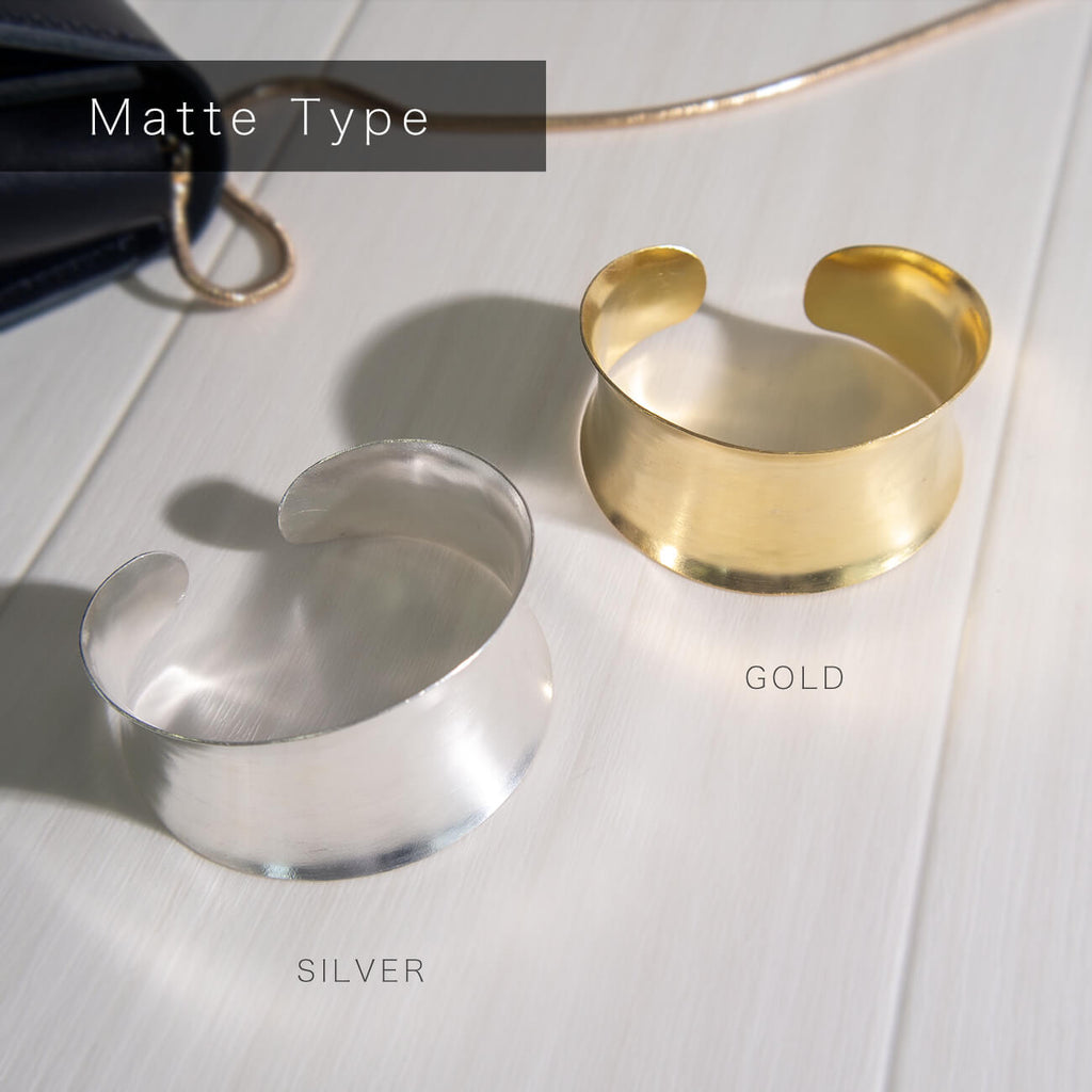 18K Gold Plated Sterling Silver Wide Concave Cuff | FONTE
