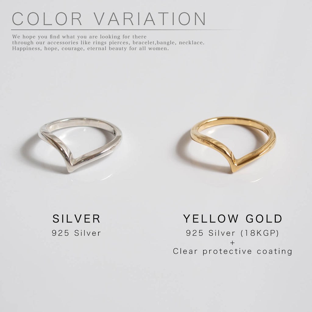 18K Gold Plated Sterling Silver Chevron Ring | GAVIOTA