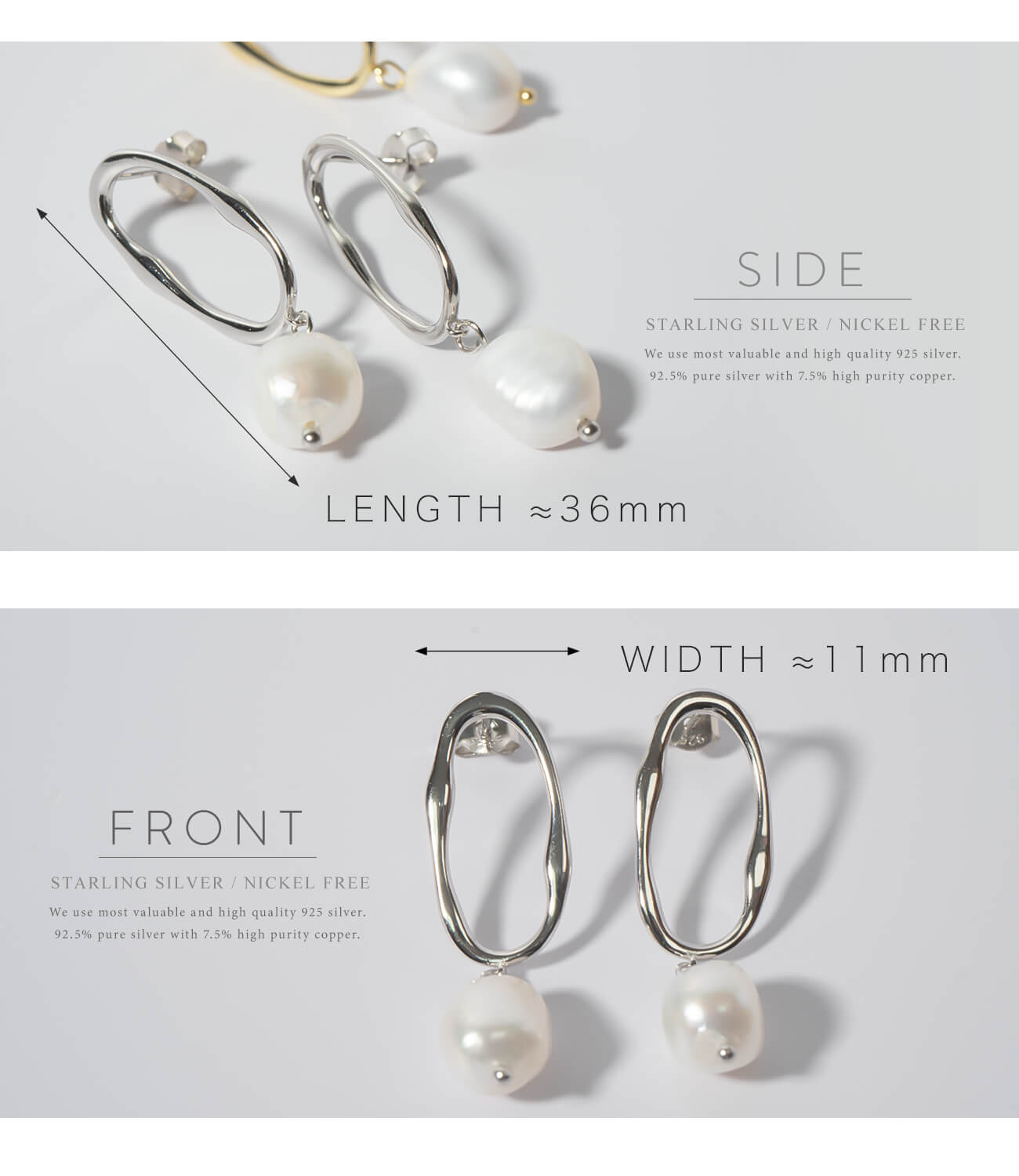 baroque pearl oval earrings | AFRIZO-OVAL-PE