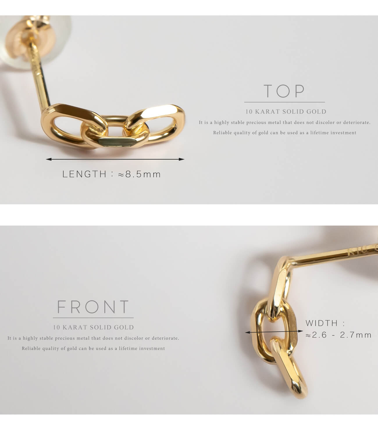 10K Gold Tiny Chain Link Pierce | KATENA