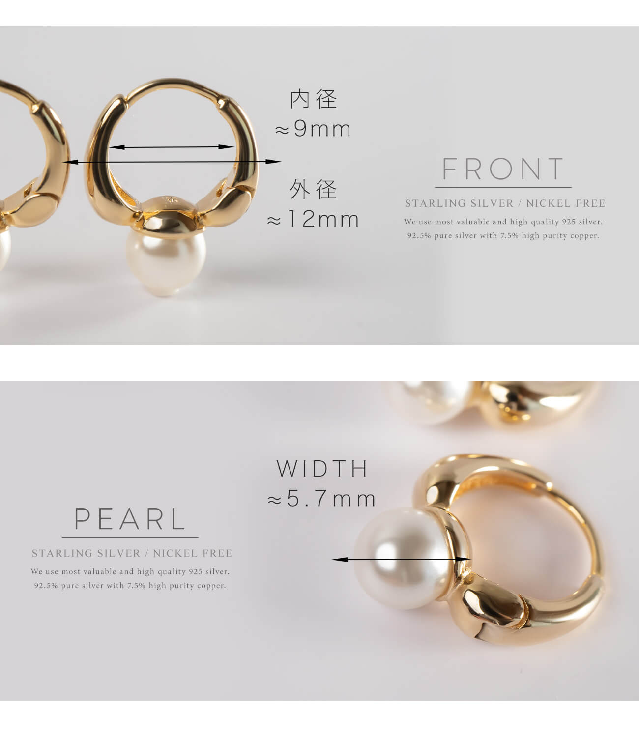Silver925 Plump Pearl Hoop Earrings | KYKLOS-PEARL