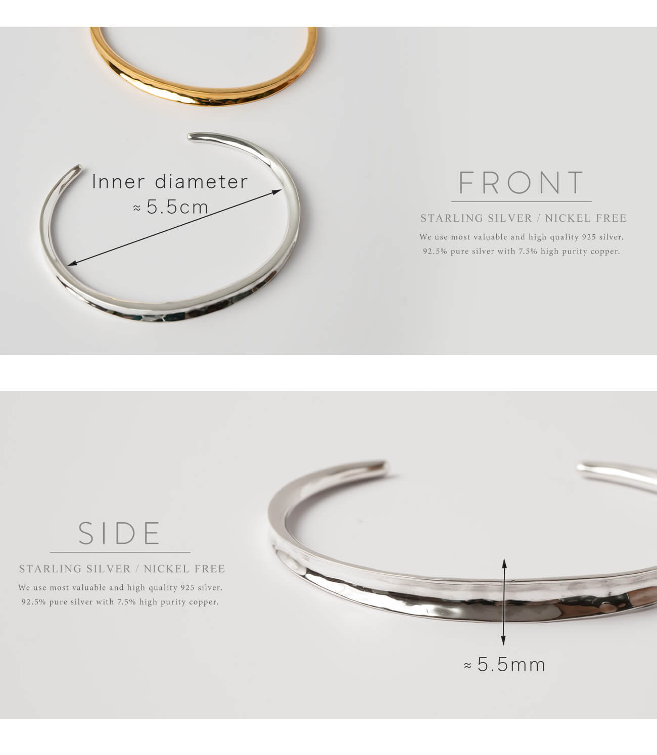 Silver925 Glossy Curve Bangle | RUKKIU-BG – Ops. Jewelry