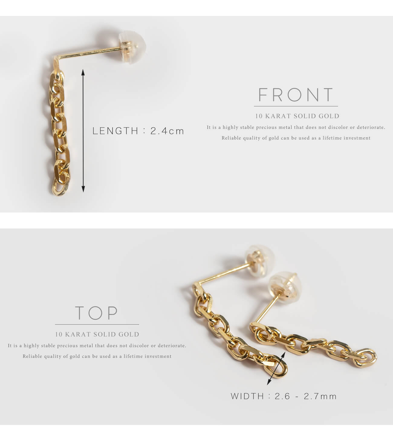 10K Gold Elfine Chain Link Pierce | SILSILA