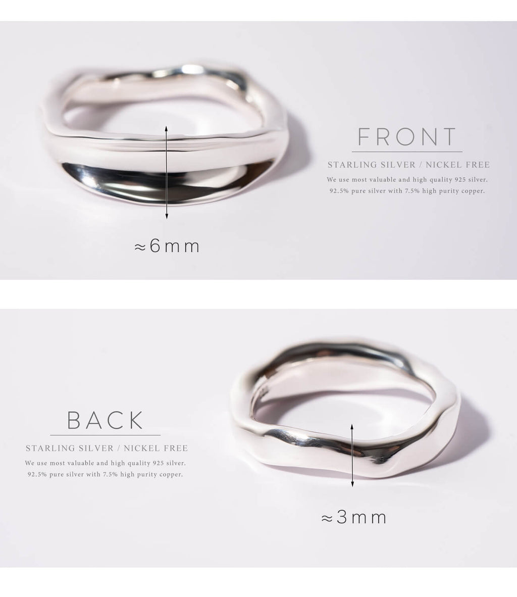 18K Gold Plated Sterling Silver Ripple Wave Ring | MIELIKKI-TUULI