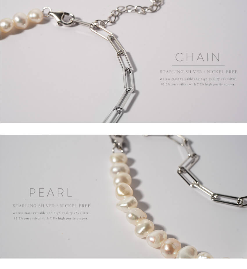 Baroque Pearl Link Chain Bracelet | AFRIZO-MIKTOS-BR