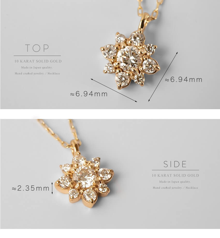 10K Gold Star Flower Diamond Necklace | ASTERI-POLARIS