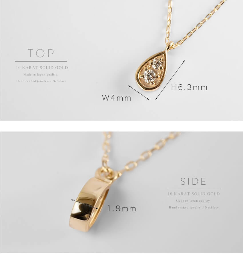 10K Gold Tiny Dorp Diamond Necklace | ASTERI-SPICA