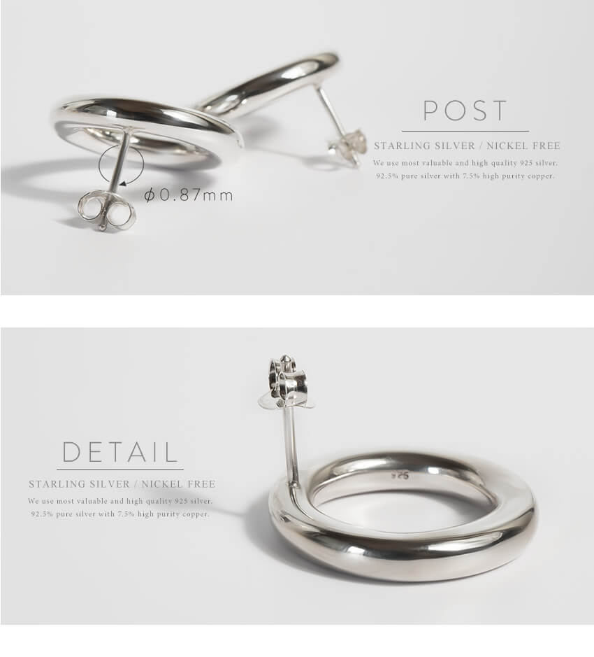 18K Gold Plated Sterling Silver Puffy Hoop Pierce | AUREOLA