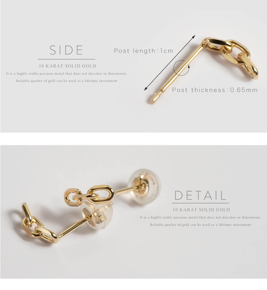 10K Gold Tiny Chain Link Pierce | KATENA