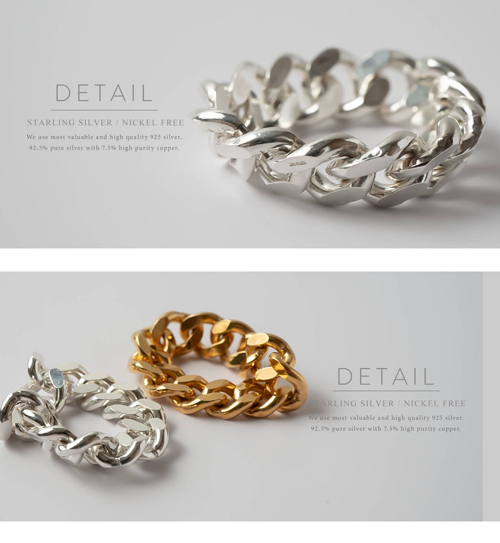 18K Gold Plated Sterling Silver Cuban Link Chain Ring | KAVALERI